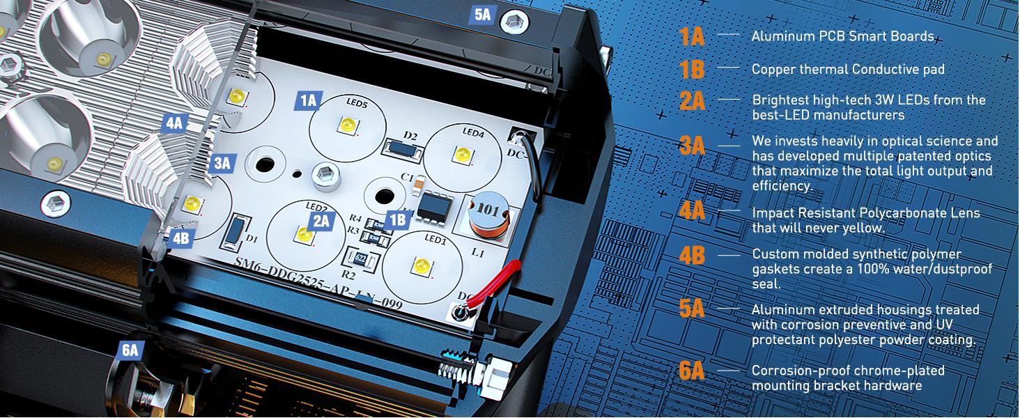 Nilight 12 Inch 72W Spot Combo Bar 2PCS 4 Inch 18W Flood LED Fog Lights with Off Road Wiring Harness 2 Leads tailgate light strip High lighting