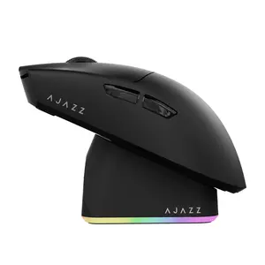 AJ139P V3 MAX Wireless Game Mouse AJAZZ the third mock examination Office Mouse RGB High Color Magnetic Charging Base PAW3395 Sensor Six Gear DPI Adjustable 32000 Ergonomic Computer Mouse Support Multi system for E-sports Games and Office