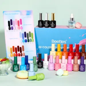 [Exclusive to TTS]Beetles Gel Polish Set -  20 Colors 15 ML Everyday Muse Polish Set with Base Top Matte Coat & Cuticle Oil Pink Red Blue Purple Brown Yellow Green Black White Colors Nails Gifts for Women