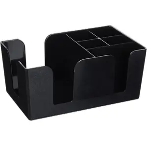 Winco BC-6 Bar Caddy with 6 Compartments,Black,Medium