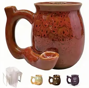 Wake and Bake Coffee Mug Novelty Glazed Ceramic Coffee Pot Shaped Cup with  Handle Dishwasher Microwave Safe Fathers Day Halloween Christmas Gifts for Coffee Lovers (with Filters) (red)