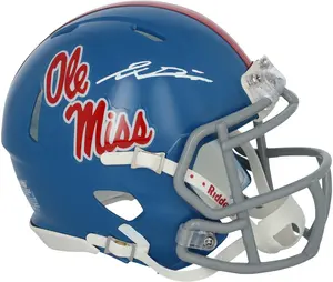 Jaxson Dart Ole Miss Rebels Autographed Riddell Powder Blue Speed Mini Helmet - Fanatics Authentic Certified