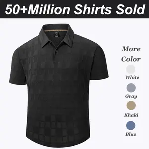Men's Short-Sleeve Polo Shirt with Logo Character Design 3D Texture Classic Turn-Down Collar Menswear Top, Polyester, Spandex
