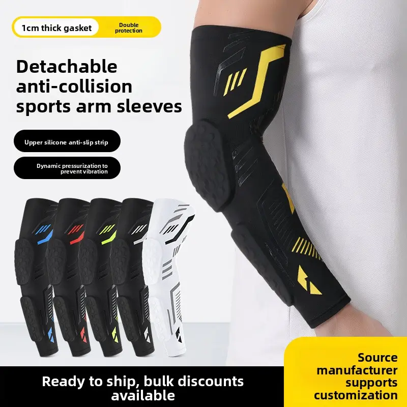 1PC Basketball Honeycomb Arm Sleeve – Impact protection + anti-slip elbow pad. For basketball, cycling, training. Protective Arm Sleeves