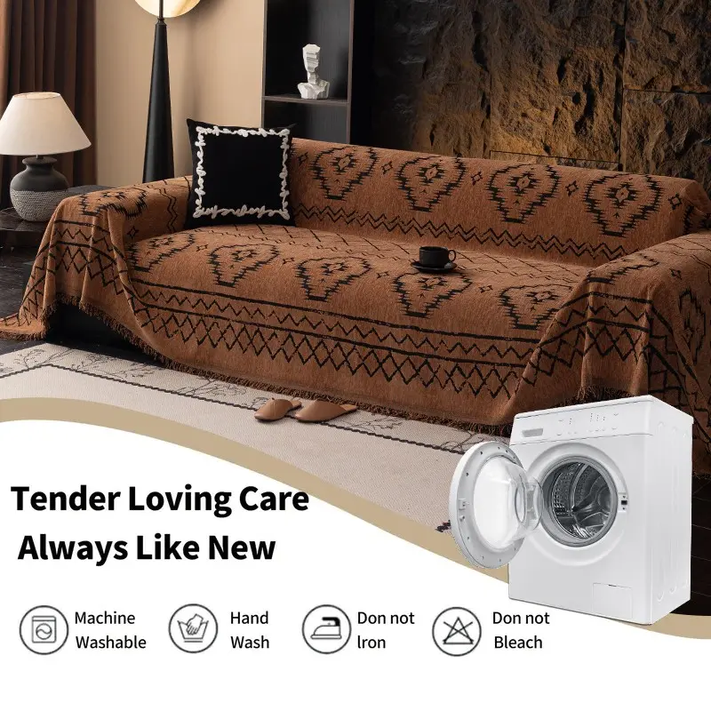 1pc Chenille Sofa Cover Full Coverage, Comfortable Sofa Protection for Living Room & Bedroom, Washable Pet Friendly Home Decor, Washable Sofa Slipcover