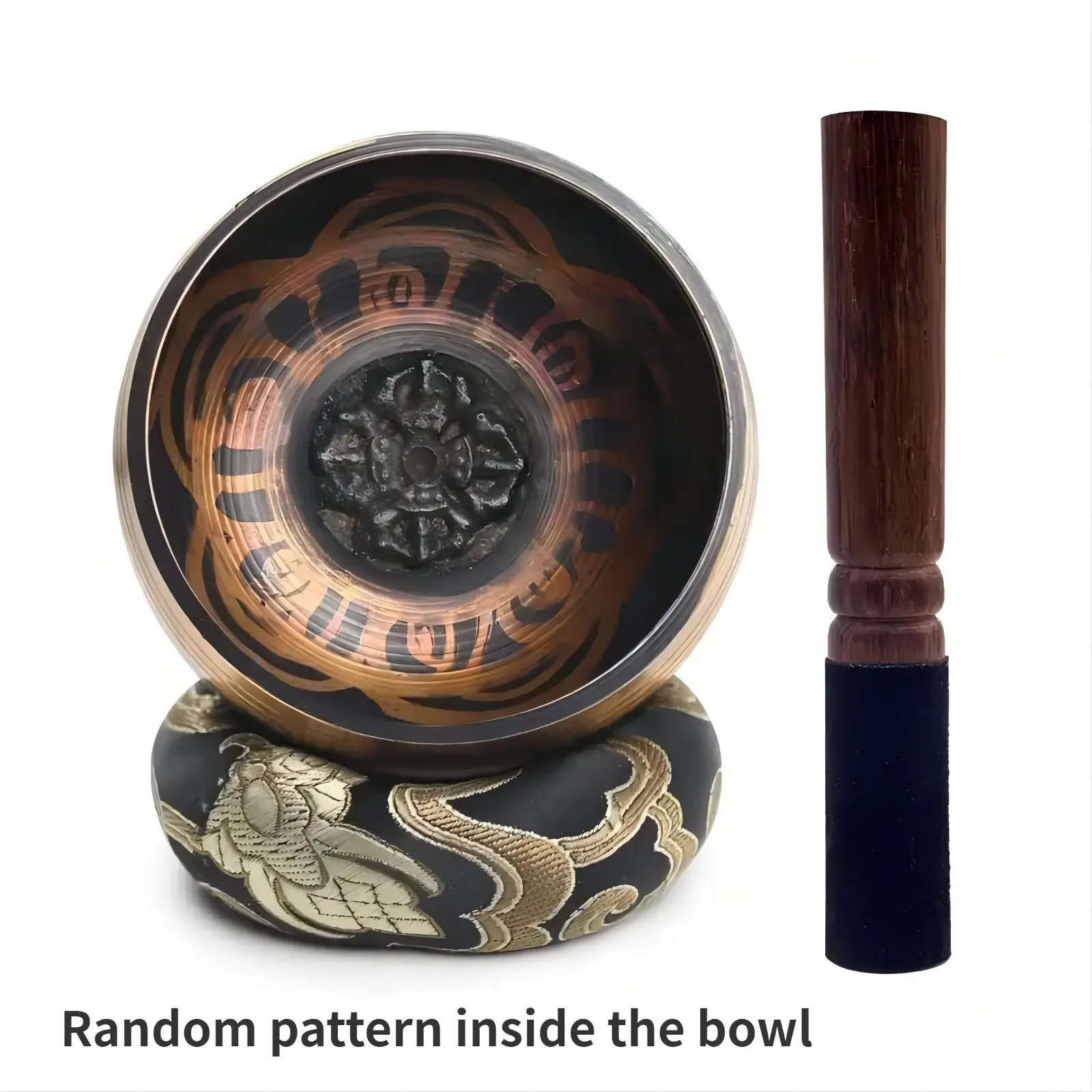 Meditation Bowl, 1 Set Handmade Copper Musical Bowl & Pestle & Gasket & Storage Bag, Yoga Meditation Prayer Bowl, Musical Instruments & Accessories