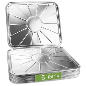 Disposable Foil Oven Liners (5 Pack) Oven Liners For Bottom Of Electric Oven And Gas Oven - Oven Drip Pan Tray For Cooking And Baking - 18.3" X15.6"