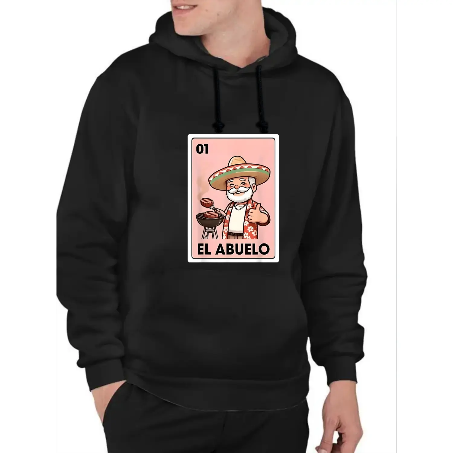 Chill vintage Mexican bingo card graphic hoodie sweatshirt el abuelo for social fun