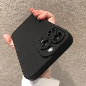[Black iPhone Case] iPhone Solid Black Phone Case - Compatible with 17 16 15, 14, 13, 12, 11 Pro Max, X, XS Max, XR, 14 Plus, and 15 Plus