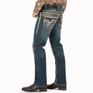 LAMASINI JEANS Cowboy HEAVY Denim Jeans LM26501 Blue Color