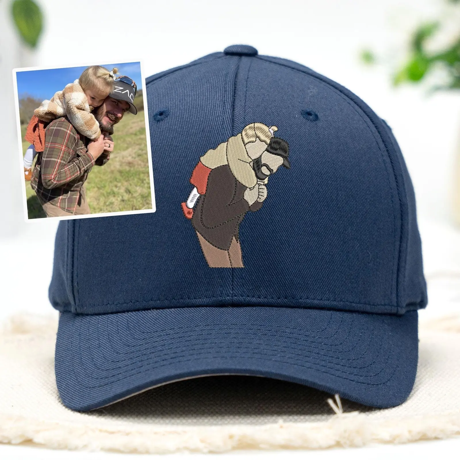 Custom Portrait Embroidered Dad Hat Using Photo - Custom Dad Photo Hat