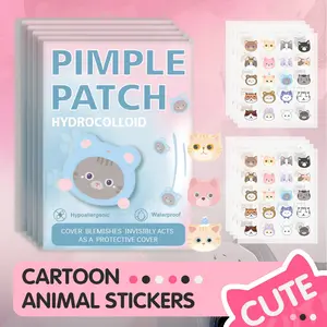 600Pcs, PrettyStart, Cute Cartoon Cat Hydrocolloid Acne Pimple Patches, Hypoallergenic Waterproof Blemish Cover Stickers, 20 Designs Decorative Face Skin Care Patches