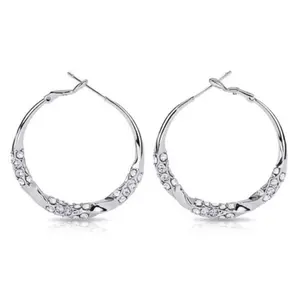 Silver Hoop Earrings for Women 14K Gold Plated Cubic Zircon Huggie Earrings Stunning Crystal Hollow Hoop Earrings Jewelry Gift