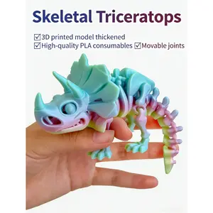 3D Printed Triceratops Action Figure, Full Body Articulated Dinosaur Toy, Free Pose Decoration Gift, New Kids Dinosaur Handicraft
