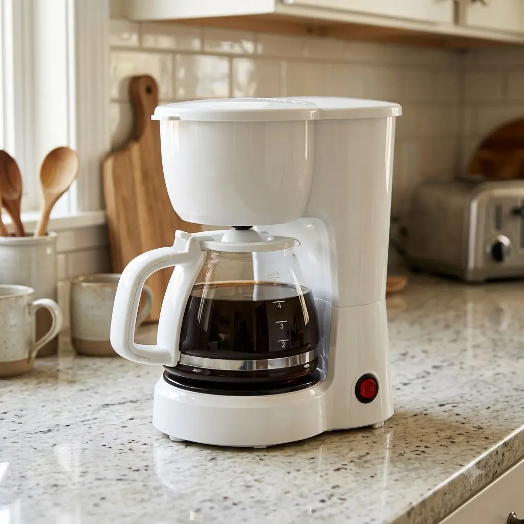Mainstays 5-Cup Drip Coffee Maker White Compact Design Automatic Shut-Off