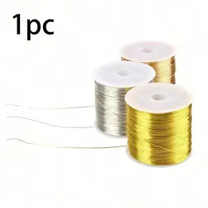 100M/Roll Gold Silver Color Metal Wire,High-Quality Stainless Steel Jewelry Wire,Non-Fading, Non-Rusting, High-Color Fastness, Durable, For Bracelet Necklace DIY Colorfast Beading Wire,Jewelry Cord,String Handcraft Making, Diy Jewelry Accessories