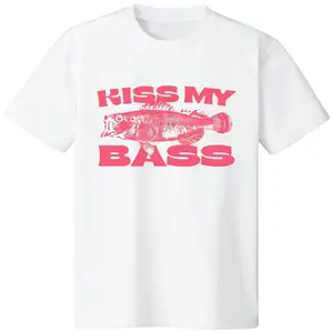 Kiss My Bass Vintage Style Fishing T-Shirt, Fisher Graphic Shirt Pink Design Limited Edition Menswear Birthday Christmas Day Menswear Birthday white tee