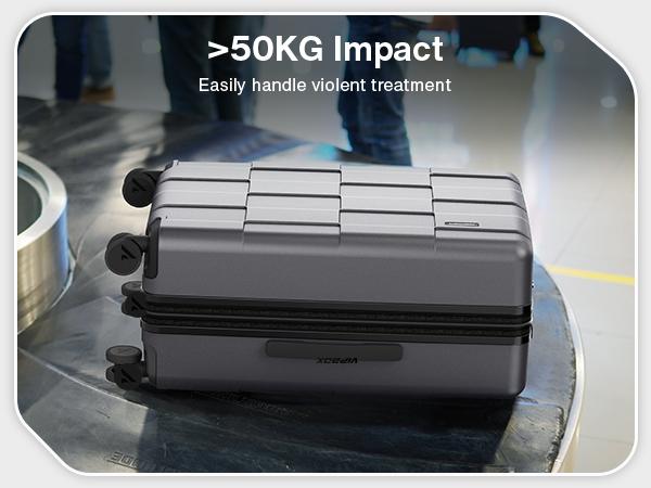 SHOWKOO 3-Piece Luggage Set (20in/24in/28in) Durable Full PC Hardside Lightweight Expandable Carry On Suitcase Sets with Double Spinner Wheels TSA Lock Gray High-quality Gift for Travel,School,Business