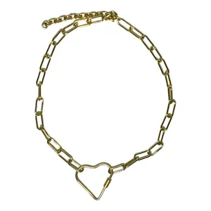 Industrial Heart Chain Handmade 16-19" Stainless Steel Hypoallergenic Tarnish Resistant Necklace for Women Fever Dreamz