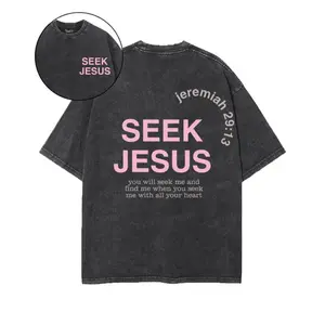 Seek Jesus Double Sided Washed Christian T-shirt, Vintage Jesus Shirt