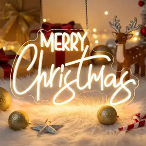 Christmas Neon Sign, Warm LED Wall Decor, USB Powered Adjustable Light, Ideal for Holiday Parties, Window Displays, Home Decoration, Christmas Gifts