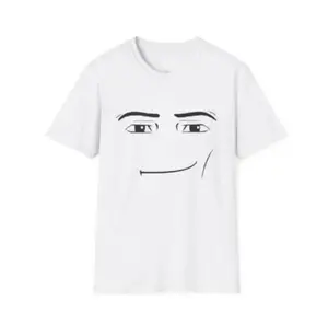 Roblox Minimalist Face Graphic T-Shirt Sarcastic Expression Tee Unisex Casual Streetwear Crewneck Short Sleeve Top For Men And Women Shortsleeve White Tshirt