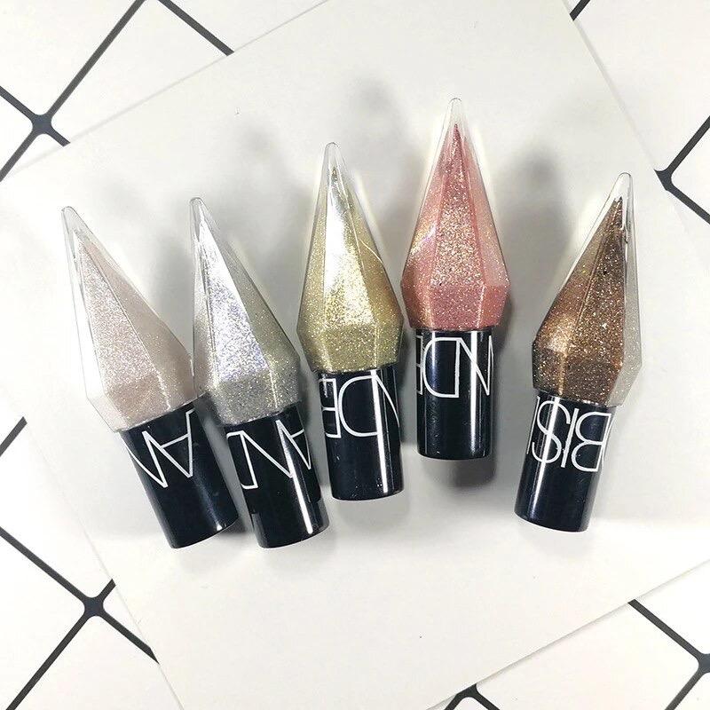 1PC Waterproof Diamond Shiny Eye Liners Eyeshadow 5-color Sequins Makeup Smooth Mini Fine Brush Eyeliner Shine and Head Cosmetic Lipliner