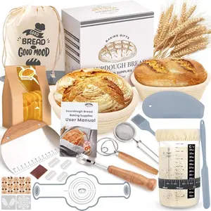 Sourdough Starter Kit, Sourdough Bread Baking Supplies, Bread Proofing Basket, Sourdough Kit for Modern  and Kitchen, Sourdough Bread Basket, Sour Dough Kit Tools, Bread Making Tools Kit