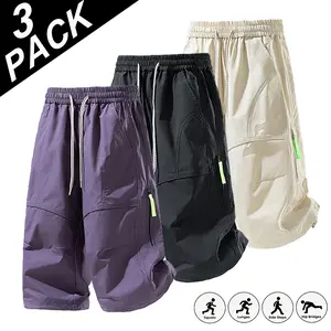Men’s Techwear Cargo Jorts, Loose-Fit 3/4 Length Outdoor Casual Shorts，Techwear Cargo Jorts For Men，Men’s Loose-Fit Cargo 3/4 Pants, Elastic Waist Techwear Outdoor Casual Shorts，Menswear Tropical Beige Motocross Short Casual