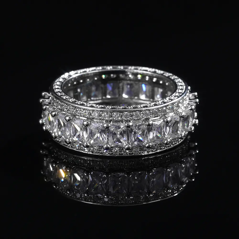 Men's Premium Pave Band Ring - Budget-Friendly Luxury Wedding & Formal Occasion Ring with Brilliant Diamond Accents