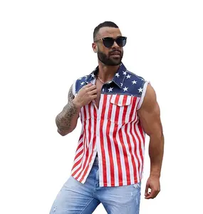 4th of July American Flag Outerwear Vest St Patricks Day Sleeveless Jacket Christmas Gifts for Mens