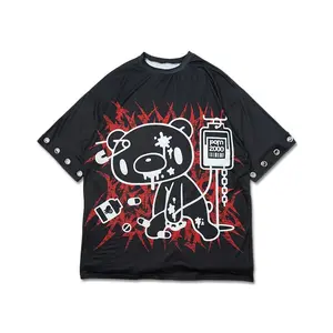 Gloomy Bear Dark Black Red Japan Harajuku Kawaii Punk T-shirt