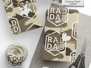 Father's Day Wrapping Paper, Rad Dad Wrapping Paper, Camo Wrapping Paper
