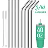 Stainless Steel Straw & Cleaning Brush Set, 5/10pcs/set Reusable Durable Extra Long Metal Straw & Brush Set, Bar Utensils Beverage Utensil Drinking Gadgets for Home Kitchen Party