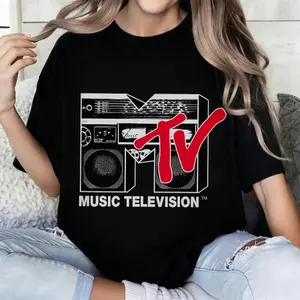 100 Percent Cotton Casual Streetwear Style T-Shirt Music Television Logo Design Summer And Spring Wear Perfect Gift For Music Lovers And MTV Fans