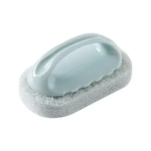 Portable Grip Handle Abrasive Sponge Cleaner Multi-Surface Bathroom Kitchen Cleaning Scrub Brush