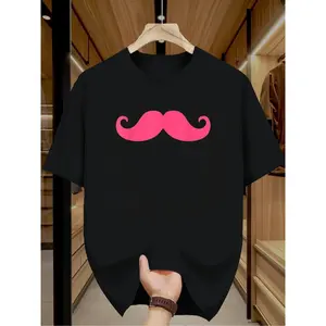Funny Retro Mustache T-Shirt - Unisex Handlebar Mustache Tee, Mustache Print, Machine Washable Costume Outfit for Christmas, Gifts & Year-Round Wear ( &) (3-13Y)