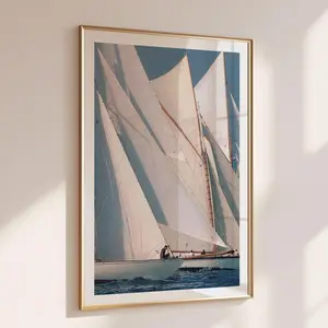 Old Money Sailboat Regatta Photo Print, Coastal Quiet Luxury Nautical Preppy Wall Art, Classic Yacht Racing Photography Poster, No Frame Poster Prints, Wall Hanging Decor