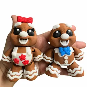 3d printed MR. and MRS Gingerbread Figurines for Christmas Decorations