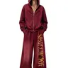 FDR Unisex Retro Chic Tie-Front Distressed Wide Leg Comfy Pants - Women's Fashion Cotton-Blend, Draped, Vintage Washed, Gradient Spray, Gothic Streetwear, Unisex Oversized Relaxed Fit, Everyday Casual Bottoms