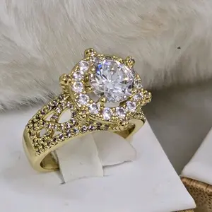 # 0089 Anillos adiamantados gold Plated 14k High quality