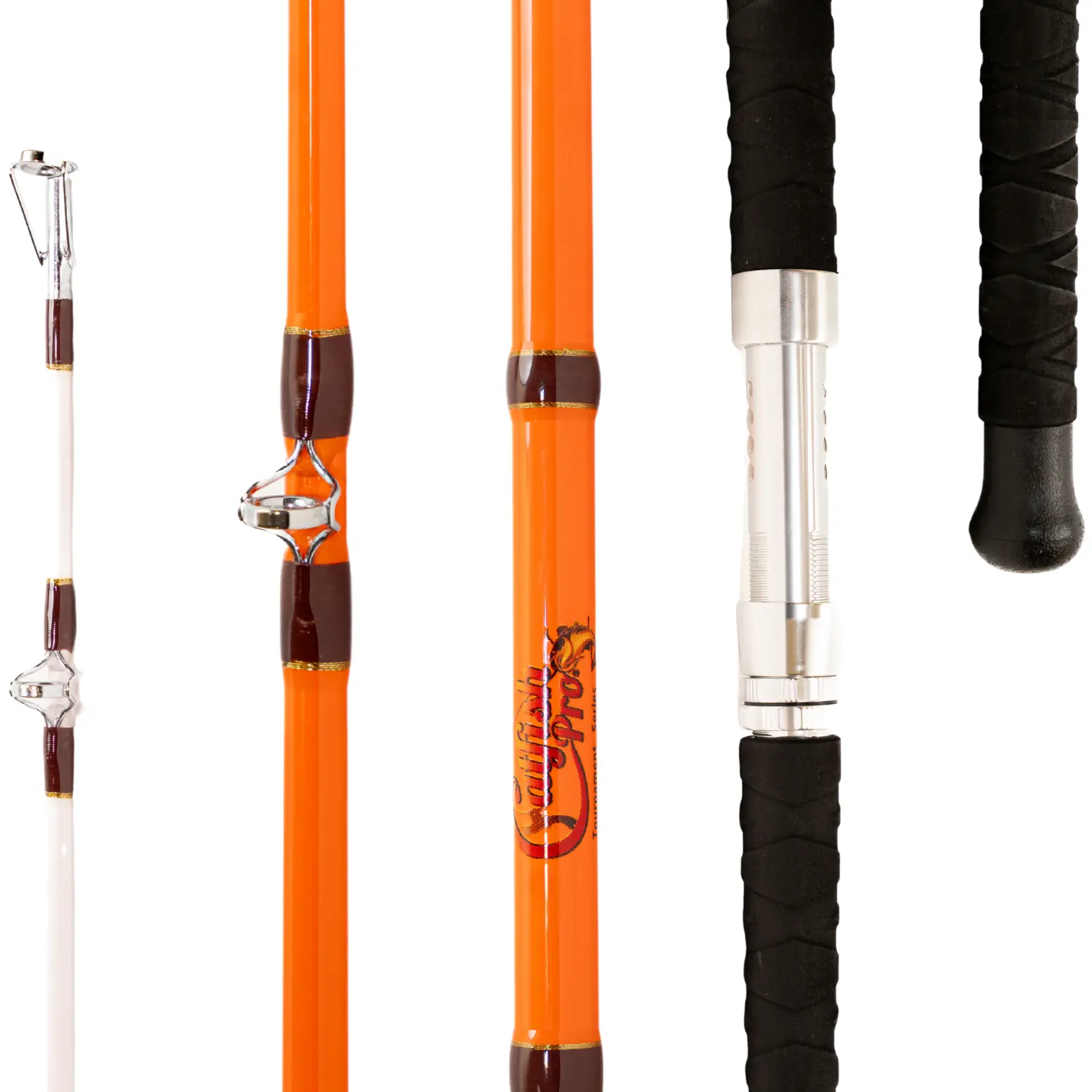 Catfish Pro Tournament Series 2.0 7'6" One-Piece Casting Rod, Sun-Activated Full Glow Baitcaster Fishing Rod for Catfish & Big Fish