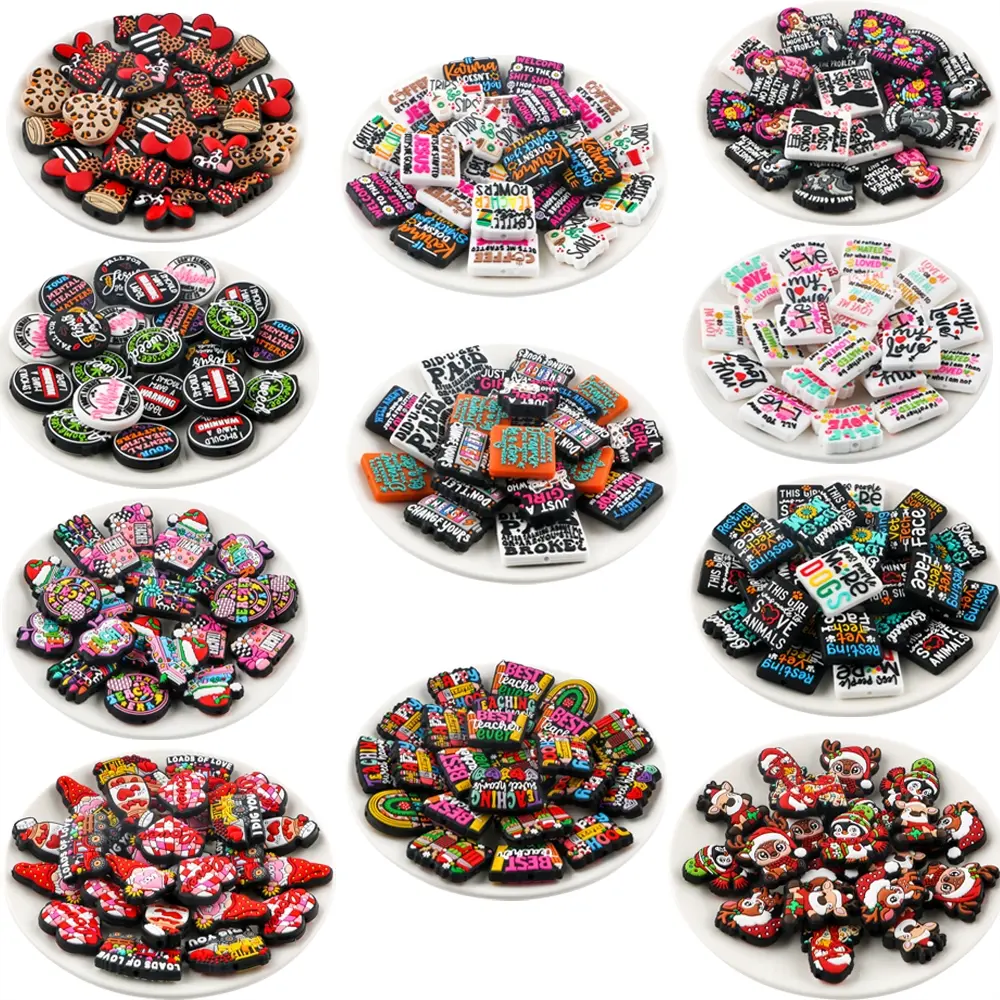 20pcs Silicone Focal Bead Set, Christmas, Valentine's Day Themes, Heart Design Charm. Ideal for crafting holiday-themed DIY beaded pens, necklaces, bracelets, backpack charms, and other handmade crafts, Diy Beading Jewelry Making