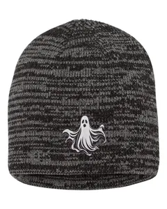 Floating Ghost Halloween Embroidered Knit Beanie Cap