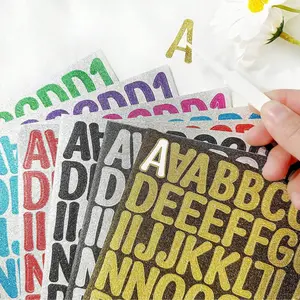 4 shiny letter and number symbol decorative stickers Customizable Stickers for Diy name customization, trendy letter combinations, simple multi-purpose stickers for home Diy handicrafts, scrapbooks, and gift wrapping