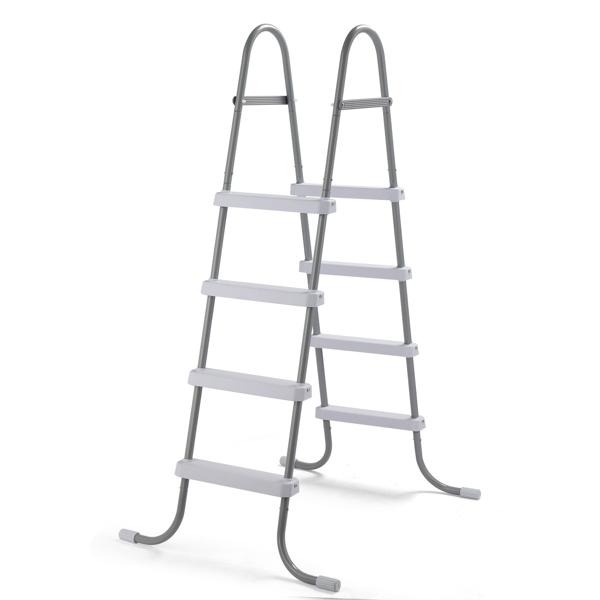 4-Step 52in Above Ground Pool Ladder - 300LB Capacity, Iron Grey Frame & White Steps, Fits Pools up to 52in