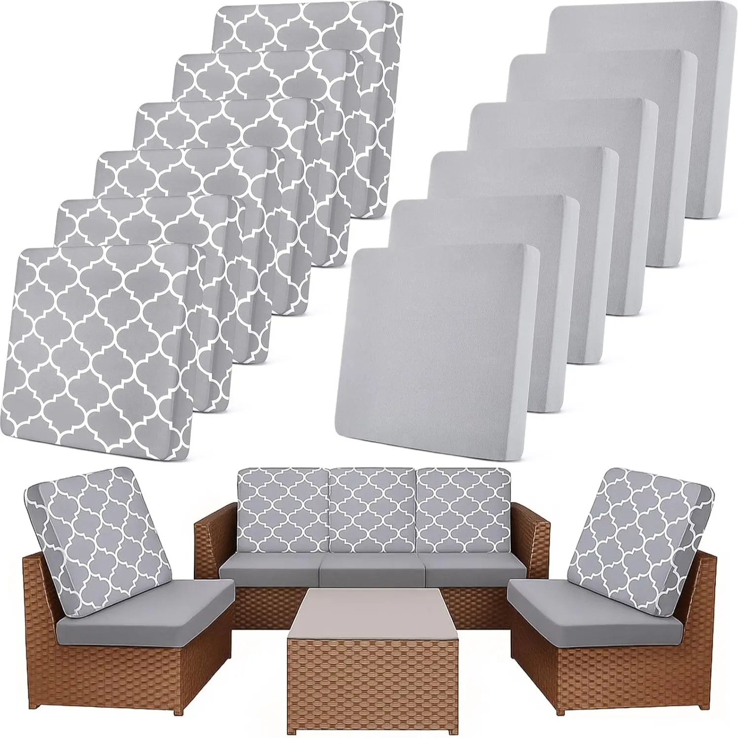 Light Gray, 6 Moroccan + 6 Pure