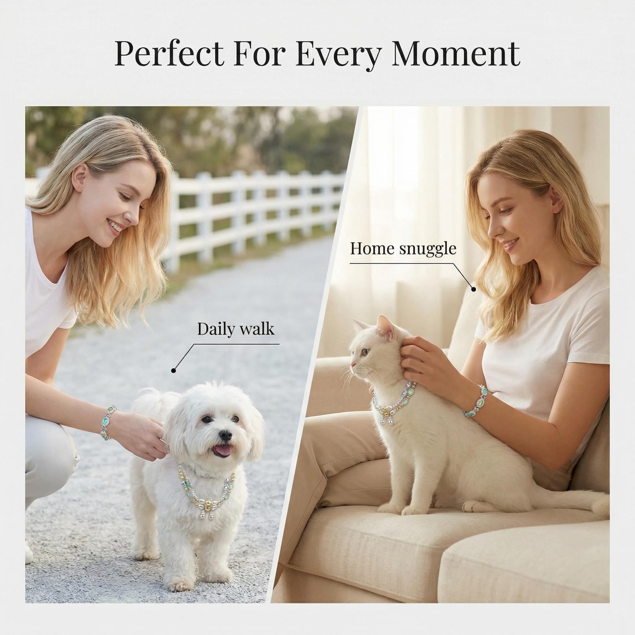 Collar Fur, fits all for human bracelets and pet necklaces, with adjustable extension chains