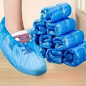One-Use Plastic Shoe Covers, Disposable Shoe Covers, Multi-Purpose Boot Socks, Durable Waterproof Non-Slip, Indoor Outdoor Use, Ideal for Rainy Commutes