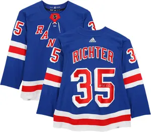 Mike Richter New York Rangers Autographed Blue Adidas Authentic Jersey - Fanatics Authentic Certified